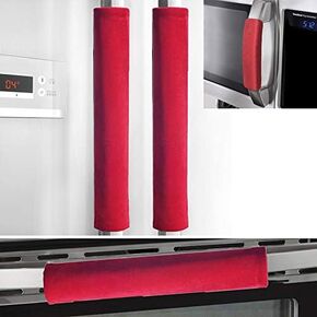 OUGAR8 Refrigerator Door Handle Covers,Keep Your Kitchen Appliance Clean from Smudges, Fingertips, Drips, &Food Stains, Perfect for Dishwashers (4pcs,Red) in Saudi Arabia