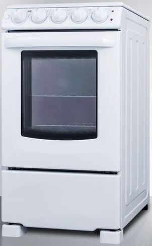 Summit REX2051WRT 20"" Freestanding Electric Range with 4 Elements 2.3 cu. ft. Oven Capacity Smooth Ceramic Glass Top ADA Compliant Hot Surface Indicator in White in Saudi Arabia