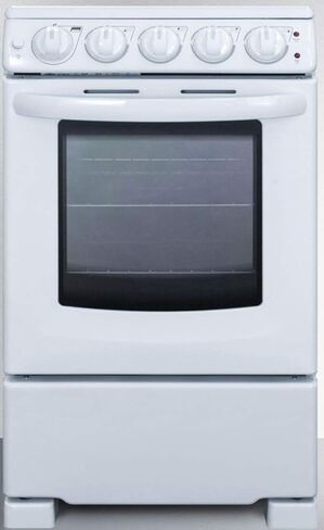 Summit REX2051WRT 20"" Freestanding Electric Range with 4 Elements 2.3 cu. ft. Oven Capacity Smooth Ceramic Glass Top ADA Compliant Hot Surface Indicator in White in Saudi Arabia
