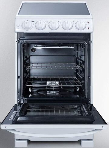 Summit REX2051WRT 20"" Freestanding Electric Range with 4 Elements 2.3 cu. ft. Oven Capacity Smooth Ceramic Glass Top ADA Compliant Hot Surface Indicator in White in Saudi Arabia
