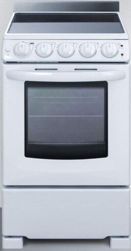Summit REX2051WRT 20"" Freestanding Electric Range with 4 Elements 2.3 cu. ft. Oven Capacity Smooth Ceramic Glass Top ADA Compliant Hot Surface Indicator in White in Saudi Arabia