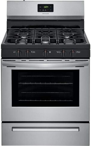 Frigidaire FCRG3052AS 30" Freestanding Gas Range with 5 Sealed Burners 5 cu. ft. Oven Capacity Edge-to-Edge Continuous Grates Store-More Storage Drawer in Stainless Steel in Saudi Arabia