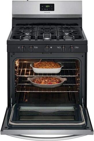 Frigidaire FCRG3052AS 30" Freestanding Gas Range with 5 Sealed Burners 5 cu. ft. Oven Capacity Edge-to-Edge Continuous Grates Store-More Storage Drawer in Stainless Steel in Saudi Arabia
