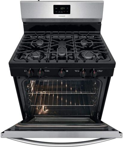 Frigidaire FCRG3052AS 30" Freestanding Gas Range with 5 Sealed Burners 5 cu. ft. Oven Capacity Edge-to-Edge Continuous Grates Store-More Storage Drawer in Stainless Steel in Saudi Arabia