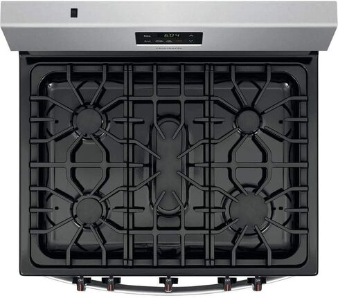 Frigidaire FCRG3052AS 30" Freestanding Gas Range with 5 Sealed Burners 5 cu. ft. Oven Capacity Edge-to-Edge Continuous Grates Store-More Storage Drawer in Stainless Steel in Saudi Arabia