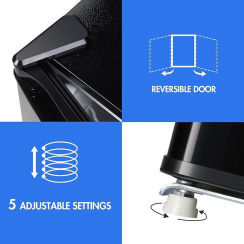 Upstreman 1.7 Cu.ft Mini Fridge with Freezer, Adjustable Thermostat, Energy Saving, Low Noise, Single Door Compact Refrigerator for Dorm, Office, Bedroom, Black-FR17 in Saudi Arabia
