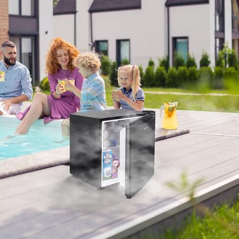 Upstreman 1.7 Cu.ft Mini Fridge with Freezer, Adjustable Thermostat, Energy Saving, Low Noise, Single Door Compact Refrigerator for Dorm, Office, Bedroom, Black-FR17 in Saudi Arabia