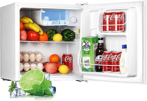 Upstreman 1.7 Cu.ft Mini Fridge with Freezer, Adjustable Thermostat, Energy Saving, Low Noise, Single Door Compact Refrigerator for Dorm, Office, Bedroom, Black-FR17 in Kuwait