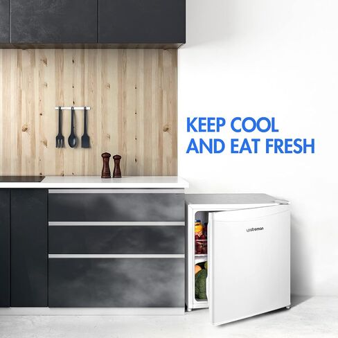 Upstreman 1.7 Cu.ft Mini Fridge with Freezer, Adjustable Thermostat, Energy Saving, Low Noise, Single Door Compact Refrigerator for Dorm, Office, Bedroom, Black-FR17 in Kuwait