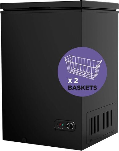 Northair 3.5 Cu Ft Chest Freezer - 2 Removable Baskets - Quiet Compact Freezer - 7 Temperature Settings - Black in Saudi Arabia