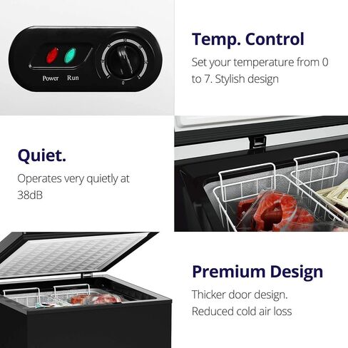 Northair 3.5 Cu Ft Chest Freezer - 2 Removable Baskets - Quiet Compact Freezer - 7 Temperature Settings - Black in Saudi Arabia