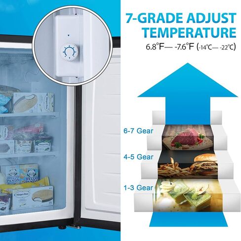 Euhomy Upright freezer, 3.0 Cubic Feet, Single Door Compact Mini Freezer with Reversible Stainless Steel Door, Small freezer for Home/Dorms/Apartment/Office (Silver) in Kuwait