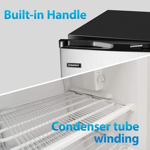 Euhomy Upright freezer, 3.0 Cubic Feet, Single Door Compact Mini Freezer with Reversible Stainless Steel Door, Small freezer for Home/Dorms/Apartment/Office (Silver) in Kuwait