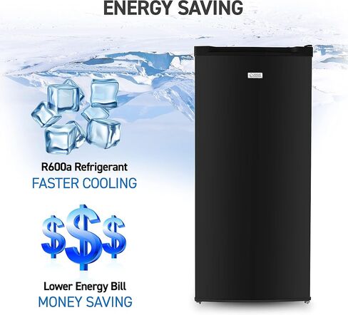 Commercial Cool Upright Freezer, Stand Up Freezer 2.8 Cu Ft with Reversible Door, Black in Kuwait