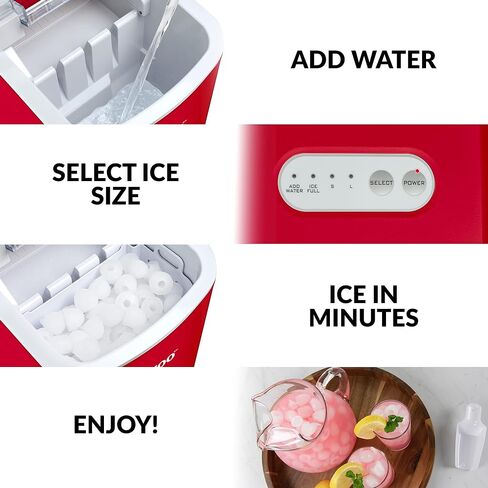 Igloo Electric Countertop Ice Maker Machine - Automatic and Portable - 26 Pounds in 24 Hours - Ice Cube Maker - Ice Scoop and Basket - Ideal for Iced Coffee and Cocktails - Stainless Steel in Saudi Arabia