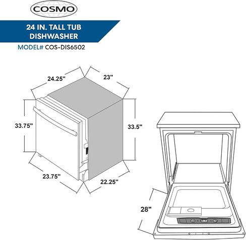 COSMO COS-DIS6502 24 in. Dishwasher in Fingerprint Resistant Stainless Steel with Stainless Steel Tub in Saudi Arabia