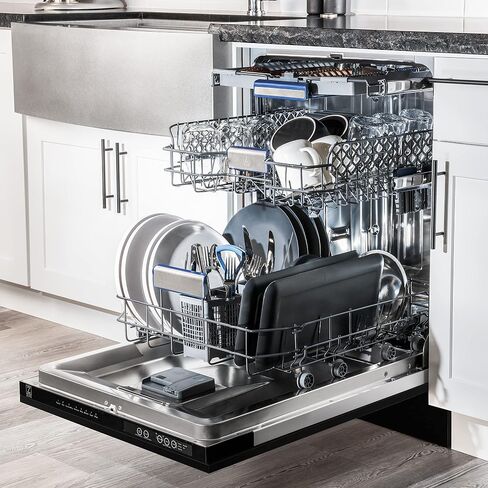 24" Top Control Tall Tub Dishwasher in Custom Panel Ready with Stainless Steel Tub and 3rd Rack (DWV-24) (Black Stainless Steel) in Saudi Arabia