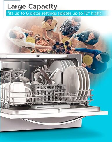 BLACK+DECKER BCD6W 6 Place Setting ENERGY STAR Portable Compact Countertop Dishwasher in Saudi Arabia