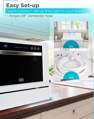 BLACK+DECKER BCD6W 6 Place Setting ENERGY STAR Portable Compact Countertop Dishwasher in Saudi Arabia
