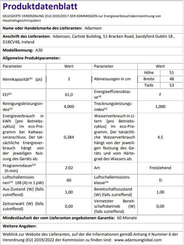 غسالة أطباق Adamson A30 كونترتوب + جديد 2022 + مثالية كغسالة أطباق للشقق أو غسالة أطباق RV + غسالة أطباق صغيرة مع 5 برامج تنظيف + غسالة أطباق محمولة برذاذ الضغط العالي + ضمان لمدة 5 سنوات in Kuwait