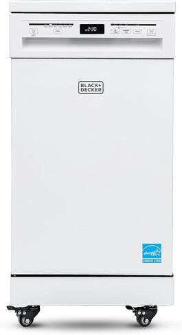BLACK+DECKER Portable Dishwasher, 18 inches Wide, 8 Place Setting, White in Saudi Arabia