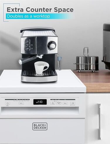 BLACK+DECKER Portable Dishwasher, 18 inches Wide, 8 Place Setting, White in Saudi Arabia