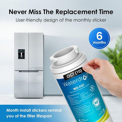 Waterdrop EDR4RXD1 Compatible with EveryDrop Filter 4, Whirlpool UKF8001, 4396395, Maytag UKF8001AXX-200, UKF8001AXX-750, WD-F07, Refrigerator Water Filter, 3 Filters in Kuwait