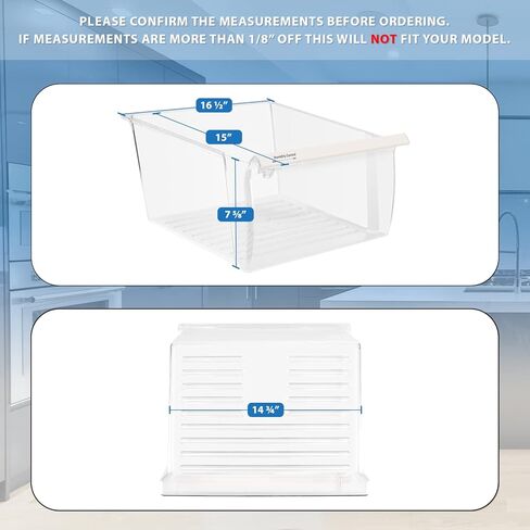 قطع غيار أجهزة مطورة مدى الحياة 2188656 صناديق هشة (علوي) متوافقة مع ثلاجة دوامة | أدراج الثلاجة | قطع ثلاجة Kenmore | استبدال الرف الدوامة - WP2188656 in Saudi Arabia