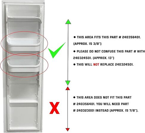 UPGRADED Lifetime Appliance 2 x 240356401 Door Bin Compatible with Frigidaire Refrigerator Shelf Replacement | Frigidaire Replacement Parts | Frigidaire Door Shelf Replacement - AP2116036 in Saudi Arabia