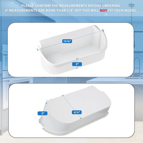 UPGRADED Lifetime Appliance 2 x 240356401 Door Bin Compatible with Frigidaire Refrigerator Shelf Replacement | Frigidaire Replacement Parts | Frigidaire Door Shelf Replacement - AP2116036 in Saudi Arabia