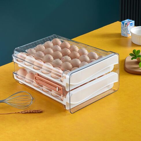 Sooyee 32 Capacity Egg Holder for Refrigerator with Time Scale,Egg Container for Refrigerator,2 Drawers Egg Storage Container/Organizer/Bin in Saudi Arabia