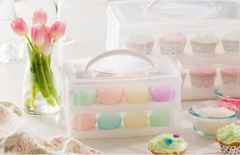 Snapware Snap 'N Stack Portable Storage Carrier with Lid for Eggs, BPA-Free Egg Holders, Dessert Carrier with Stackable Trays, Microwave, Freezer and Dishwasher Safe in Saudi Arabia