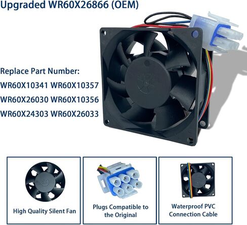 مروحة مبخر الثلاجة المطورة WR60X26866، متوافقة مع محرك مروحة مبخر الثلاجة جي إي، استبدال WR60X26033، WR60X10341، WR60X10356، WR60X10357، WR60X24303-10 سنوات ضمان in Saudi Arabia