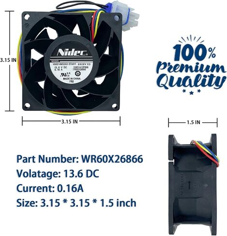 مروحة مبخر الثلاجة المطورة WR60X26866، متوافقة مع محرك مروحة مبخر الثلاجة جي إي، استبدال WR60X26033، WR60X10341، WR60X10356، WR60X10357، WR60X24303-10 سنوات ضمان in Saudi Arabia