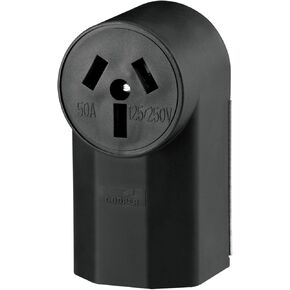 Eaton WD112 50-Amp 125-Volts 2-Pole 3-Wire Surface Mount Range Power Receptacle, Black in Saudi Arabia