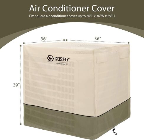 COSFLY Air Conditioner Cover for Outside Units-Durable AC Cover Water Resistant Fabric Windproof Design -Square Fits up to 24 x 24 x 26 inches in Saudi Arabia