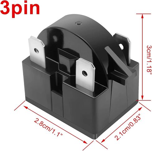 FZJDSD QP-02-4.7 QP2-4R7 QP2-4.7 3Pin 4.7Ohm PTC Starter Starter Relay استبدال متوافق مع الثلاجات الصغيرة والمجمدات العميقة وثلاجات النبيذ والبيرة والثلاجات المدمجة ومبردات بيرة النبيذ in Kuwait