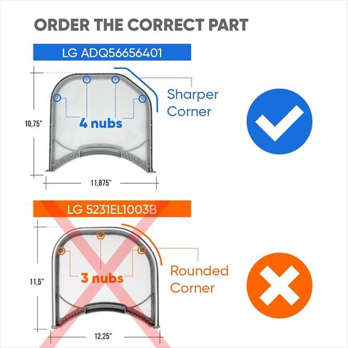 فلتر الوبر ADQ56656401 لـ LG ADQ566564 وKenmore Dry Lint Screen أرقام الأجزاء البديلة AP4457244، PS3531962، 1462822، AH3531962، EA3531962 (عبوة واحدة) in Kuwait