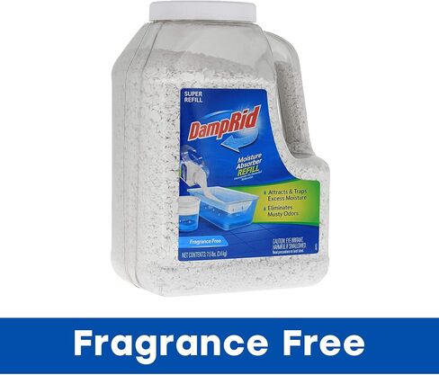 DampRid - Fragrance Free Mega Moisture Absorber Refill Container (7.5 lb.); Traps Moisture in Basements & Large Areas for Fresher, Cleaner Air in Kuwait