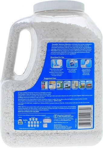 DampRid - Fragrance Free Mega Moisture Absorber Refill Container (7.5 lb.); Traps Moisture in Basements & Large Areas for Fresher, Cleaner Air in Kuwait