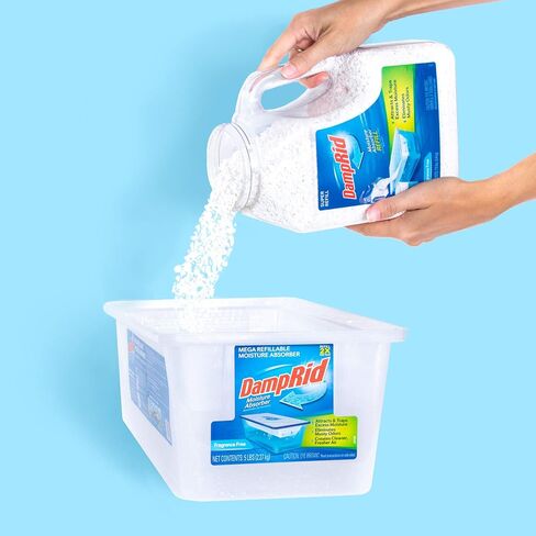 DampRid - Fragrance Free Mega Moisture Absorber Refill Container (7.5 lb.); Traps Moisture in Basements & Large Areas for Fresher, Cleaner Air in Kuwait