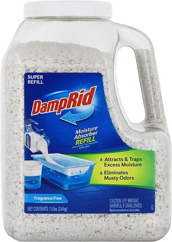 DampRid - Fragrance Free Mega Moisture Absorber Refill Container (7.5 lb.); Traps Moisture in Basements & Large Areas for Fresher, Cleaner Air in Kuwait