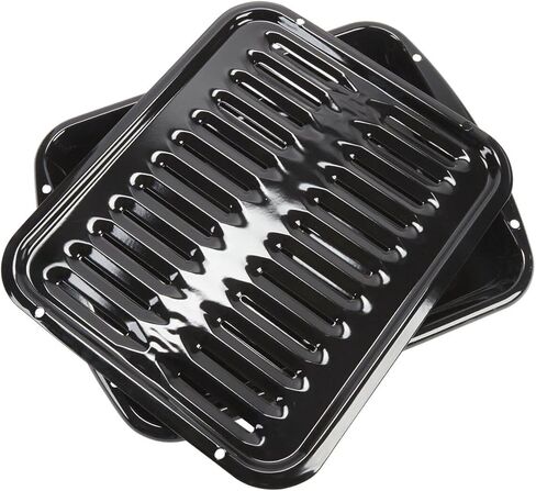 Whirlpool 4396923 Premium Broiler Pan and Roasting Rack, 1", Black, 2 Count in Saudi Arabia