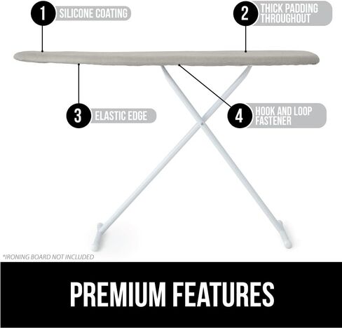 The Original Gorilla Grip Ironing Board Cover, Silicone Coating, Full Size Scorch Resistant Padding, Elastic Edge, Heavy Duty Iron Pad Covers Standard Boards, Hook and Loop Fastener Strap, Blue in Kuwait