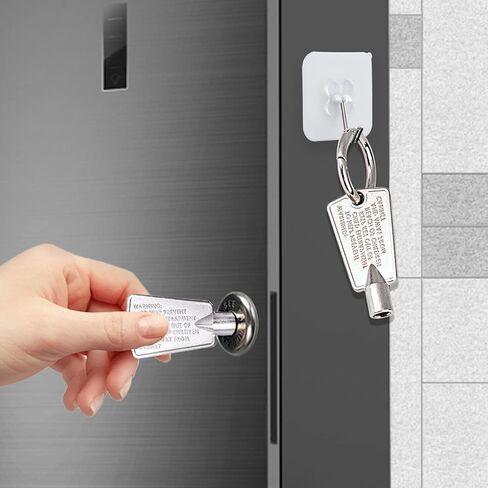 مفتاح فريزر HPUY 216702900 لفريزر Kenmore وGE، مفتاح باب فريجيدير معدني متوافق مع مجمدات GE وKenmore المستقيمة والصدرية مع حلقتين للمفاتيح وخطاف واحد، يستبدل AP4071414 in Kuwait