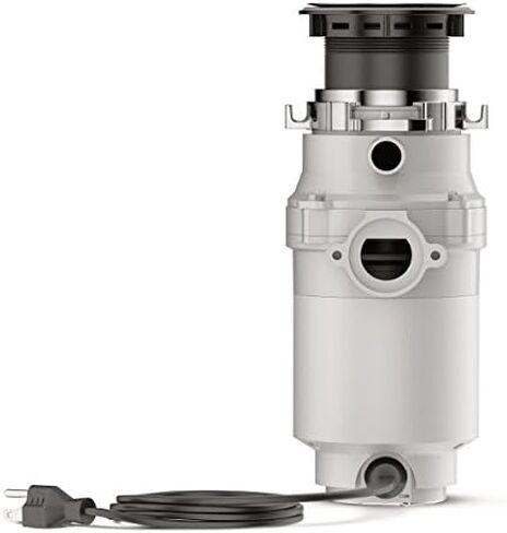 Waste King 1/3 HP Garbage Disposal with Power Cord, Compact Food Waste Disposer for Under Kitchen Sink, L-111 & 1025 Disposer EZ Mount Garbage Disposal Stopper and Splash Guard, Black in Kuwait