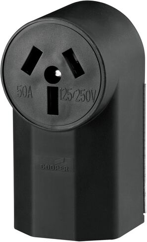 Eaton WD112 50-Amp 125-Volts 2-Pole 3-Wire Surface Mount Range Power Receptacle, Black in Saudi Arabia