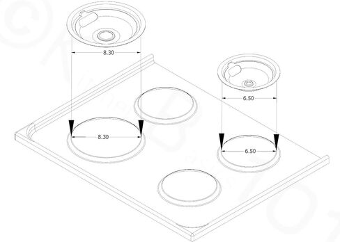KITCHEN BASICS 101 316048413 and 316048414 Replacement Chrome Drip Pans for Frigidaire Kenmore - Includes 2 6-Inch and 2 8-Inch Pans, 4 Pack in Saudi Arabia