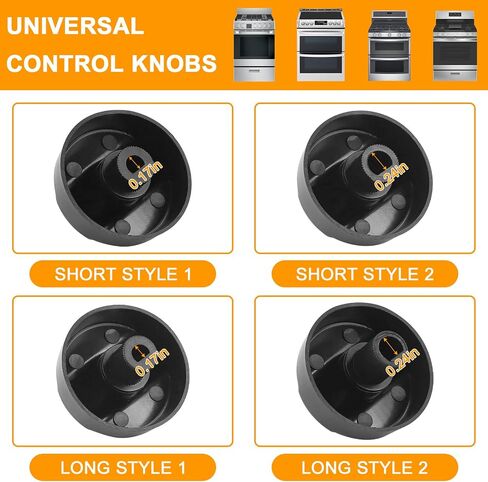 AMI PARTS Black Oven Control Switch Knob with 12 Adapters for Oven/Stove/Range Universal Knobs Wide Application in Saudi Arabia
