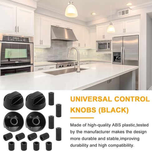 AMI PARTS Black Oven Control Switch Knob with 12 Adapters for Oven/Stove/Range Universal Knobs Wide Application in Saudi Arabia